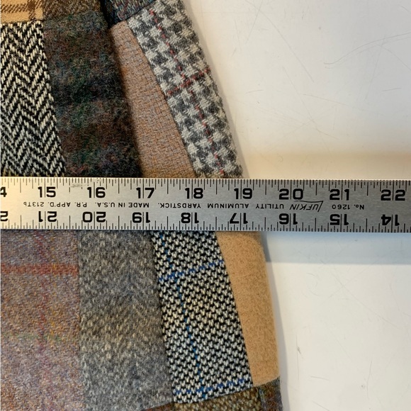 Vintage wool patchwork miniskirt, used excellent condition, - Picture 9 of 13